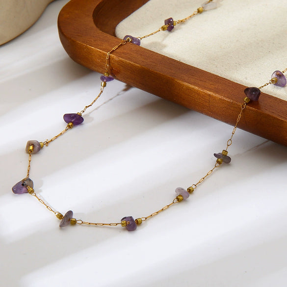 Wholesale Women's Geometric Stainless Steel 18K Gold Plated Necklace