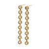 Wholesale Women's Geometric Stainless Steel 18K Gold Plated Rhinestone And Tassel Long Earrings