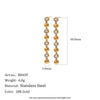 Wholesale Women's Geometric Stainless Steel 18K Gold Plated Rhinestone And Tassel Long Earrings