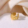 Wholesale Women's Geometric Stainless Steel 18K Gold Plated Ring Hand Jewelry