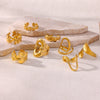 Wholesale Women's Geometric Stainless Steel 18K Gold Plated Ring Hand Jewelry