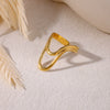 Wholesale Women's Geometric Stainless Steel 18K Gold Plated Ring Hand Jewelry