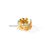 Wholesale Women's Geometric Stainless Steel 18K Gold Plated Ring Hand Jewelry