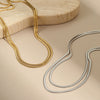 Wholesale Women's Geometric Stainless Steel 18K Gold Plated Snake Bone Chain Necklace