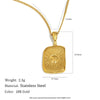 Wholesale Women's Geometric Stainless Steel 18K Gold Plated Sun Face Pendant Necklace With O Word Chain Light Luxury Style