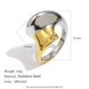 Wholesale Women's Geometric Stainless Steel 18K Gold Plated Twisted Symmetrical Ring Light Luxury Style
