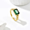 Wholesale Women's Geometric Stainless Steel 14K Gold Plated Vacuum Furnace Electroplated Ring