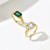 Wholesale Women's Geometric Stainless Steel 14K Gold Plated Vacuum Furnace Electroplated Ring