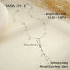 Wholesale Women's Geometric Stainless Steel 18K Gold Plated Yshaped Chain Necklace With Imitation Pearl