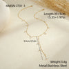 Wholesale Women's Geometric Stainless Steel 18K Gold Plated Yshaped Chain Necklace With Imitation Pearl