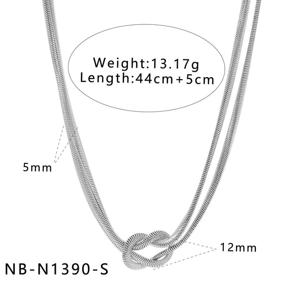 Wholesale Women's Geometric Stainless Steel 18K Gold Vacuum Plated Snakeshaped Necklace And Bracelet Combination