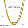 Wholesale Women's Geometric Stainless Steel 18K Gold Vacuum Plated Snakeshaped Necklace And Bracelet Combination