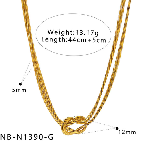 Wholesale Women's Geometric Stainless Steel 18K Gold Vacuum Plated Snakeshaped Necklace And Bracelet Combination