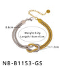 Wholesale Women's Geometric Stainless Steel 18K Gold Vacuum Plated Snakeshaped Necklace And Bracelet Combination