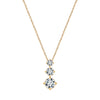 Wholesale Women's Geometric 304 Stainless Steel 18K Goldplated Diamondstudded Gradient Zircon Pendant Calendering Chain Necklace