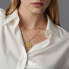 Wholesale Women's Geometric Stainless Steel 18K Goldplated Doublelayered Round Pendant Necklace With Minimalist Design