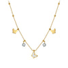 Wholesale Women's Geometric Stainless Steel 18K Goldplated Necklace With Butterfly Design And Diamond Inlay And Calendering Chain