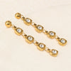 Wholesale Women's Geometric Stainless Steel 18K Goldplated Niche Style Earrings