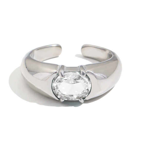 Wholesale Women's Geometric Stainless Steel 18K Goldplated Open Ring Jewelry Accessories