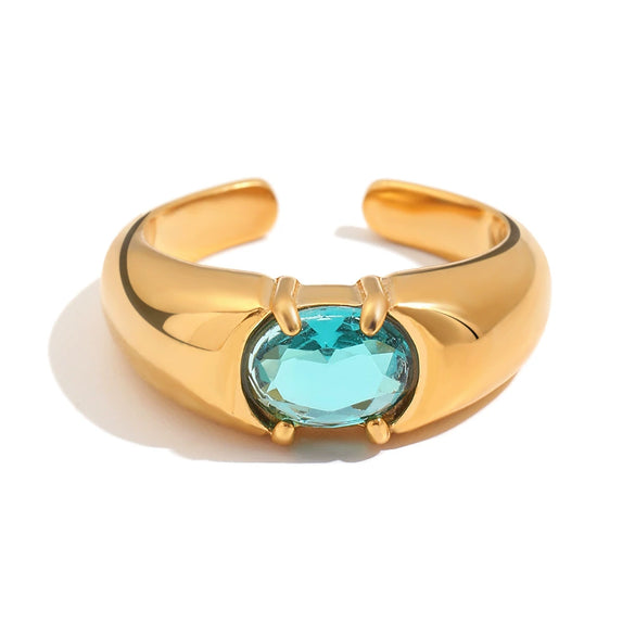 Wholesale Women's Geometric Stainless Steel 18K Goldplated Open Ring Jewelry Accessories