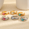 Wholesale Women's Geometric Stainless Steel 18K Goldplated Open Ring Jewelry Accessories