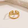 Wholesale Women's Geometric Stainless Steel 18K Goldplated Opening Adjustable Ring