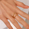Wholesale Women's Geometric Stainless Steel 18K Goldplated Opening Adjustable Ring