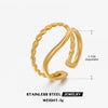 Wholesale Women's Geometric Stainless Steel 18K Goldplated Opening Adjustable Ring