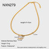 Wholesale Women's Geometric Stainless Steel 18K Goldplated Pendant Necklace With Snake Bone Chain