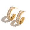 Wholesale Women's Geometric Stainless Steel 18K Goldplated Stud Earrings