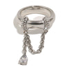 Wholesale Women's Geometric Stainless Steel 18K Goldplated Tassel Chain Water Drop Zircon Ring Niche Style Jewelry