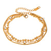 Wholesale Women's Geometric Stainless Steel Multilayer Zircon Bracelet Jewelry With Electroplating