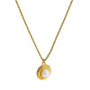 Wholesale Women's Geometric Stainless Steel Necklace With Faux Pearl Round Pendant Vacuum Real Gold Plated In Pvd Furnace Twist Chain