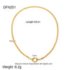 Wholesale Women's Geometric Stainless Steel Necklace With 18K Gold Electroplated Chain Ins Style Jewelry