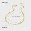 Wholesale Women's Geometric Stainless Steel Necklace With 18K Gold Electroplated Chain Ins Style Jewelry