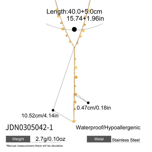 Wholesale Women's Geometric Stainless Steel Necklace With Pvd Furnace Vacuum Real Gold Plating
