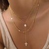Wholesale Women's Geometric Stainless Steel Necklace With Pvd Furnace Vacuum Real Gold Plating
