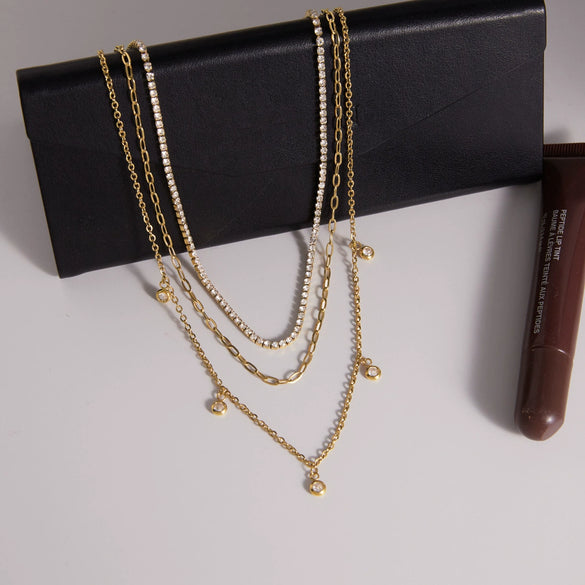Wholesale Women's Geometric Stainless Steel Necklace With Pvd Furnace Vacuum Real Gold Plating