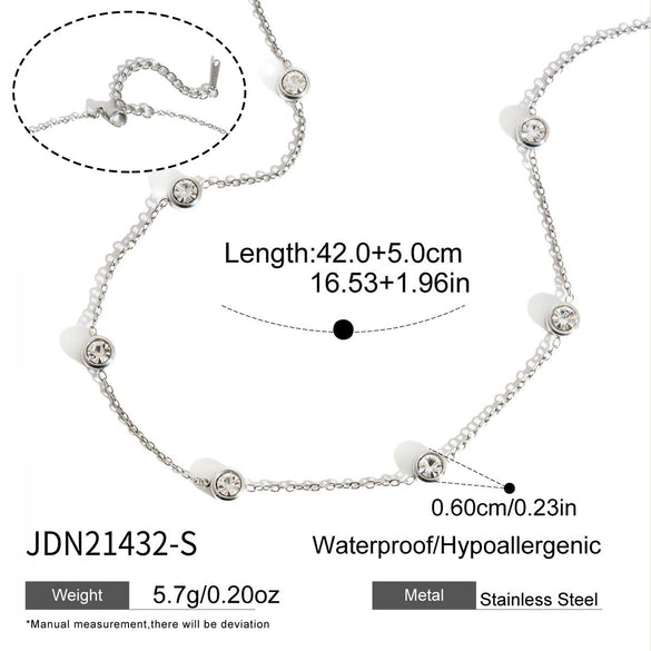 Wholesale Women's Geometric Stainless Steel Necklace With Pvd Furnace Vacuum Real Gold Plating