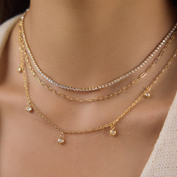 Wholesale Women's Geometric Stainless Steel Necklace With Pvd Furnace Vacuum Real Gold Plating
