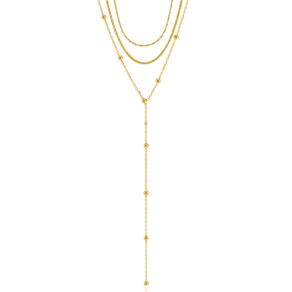 Wholesale Women's Geometric Stainless Steel Necklace With Pvd Furnace Vacuum Real Gold Plating