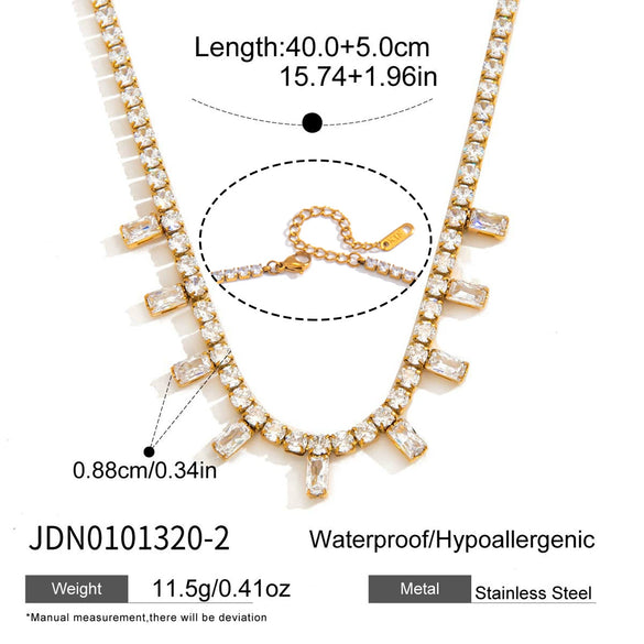 Wholesale Women's Geometric Stainless Steel Necklace With Pvd Furnace Vacuum Real Gold Plating