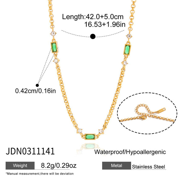 Wholesale Women's Geometric Stainless Steel Necklace With Pvd Furnace Vacuum Real Gold Plating
