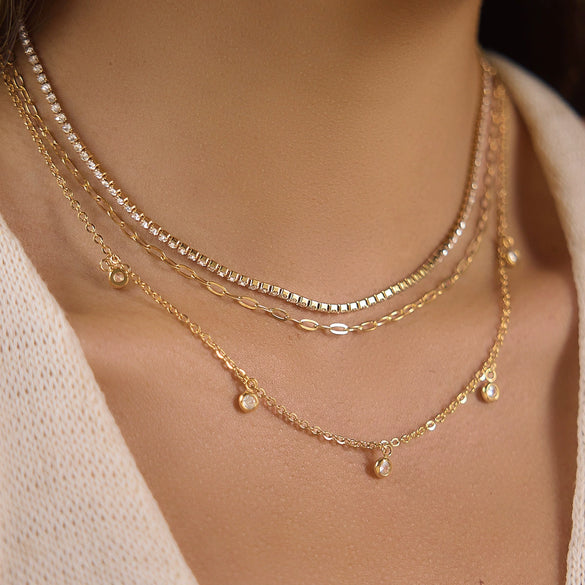 Wholesale Women's Geometric Stainless Steel Necklace With Pvd Furnace Vacuum Real Gold Plating