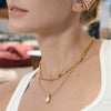 Wholesale Women's Geometric Stainless Steel Necklace With Pvd Furnace Vacuum Real Gold Plating