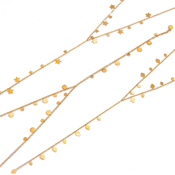 Wholesale Women's Geometric Stainless Steel Necklace With Pvd Furnace Vacuum Real Gold Plating