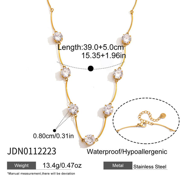 Wholesale Women's Geometric Stainless Steel Necklace With Vacuum Real Gold Plating In Pvd Furnace