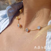 Wholesale Women's Geometric Stainless Steel Necklace With Vacuum Real Gold Plating In Pvd Furnace