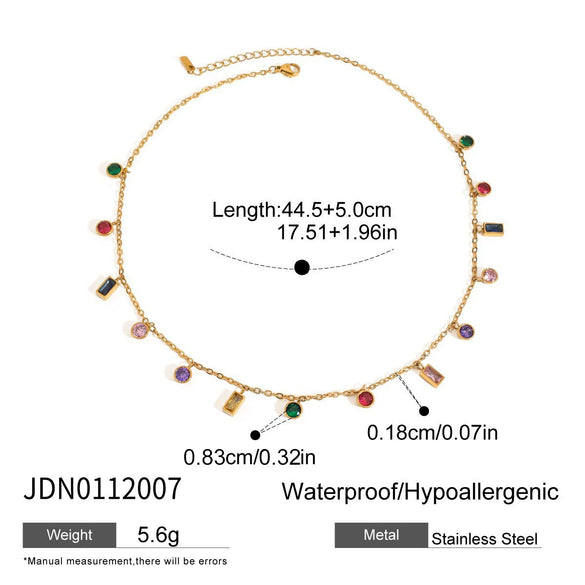 Wholesale Women's Geometric Stainless Steel Necklace With Vacuum Real Gold Plating In Pvd Furnace