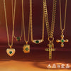 Wholesale Women's Geometric Stainless Steel Necklace With Vacuum Real Gold Plating In Pvd Furnace